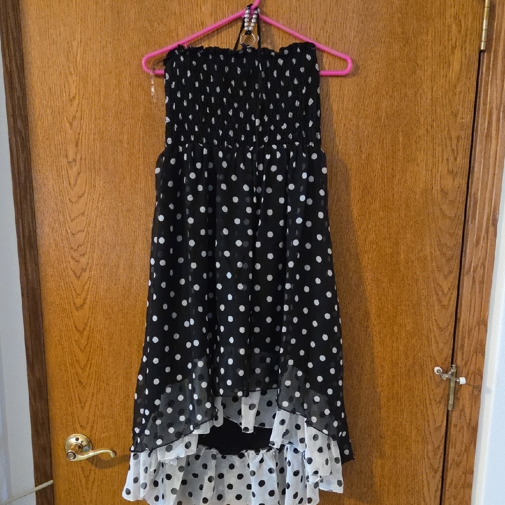 Polka Dot Kids Dress in Black and White